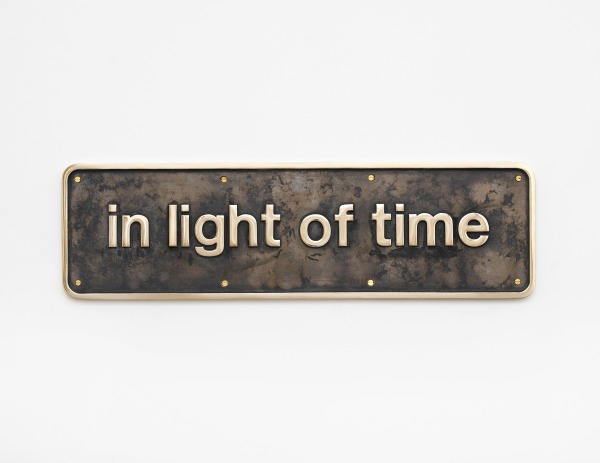 Darren Almond, In Light of Time, 2018, bronze, 22 x 76 x 2 cm.; 8 5/8 x 29 7/8 x 3/4 in., edition 2 of 3, plus 2 AP, photo: Andrew Smart, A C Cooper (Colour) Ltd.